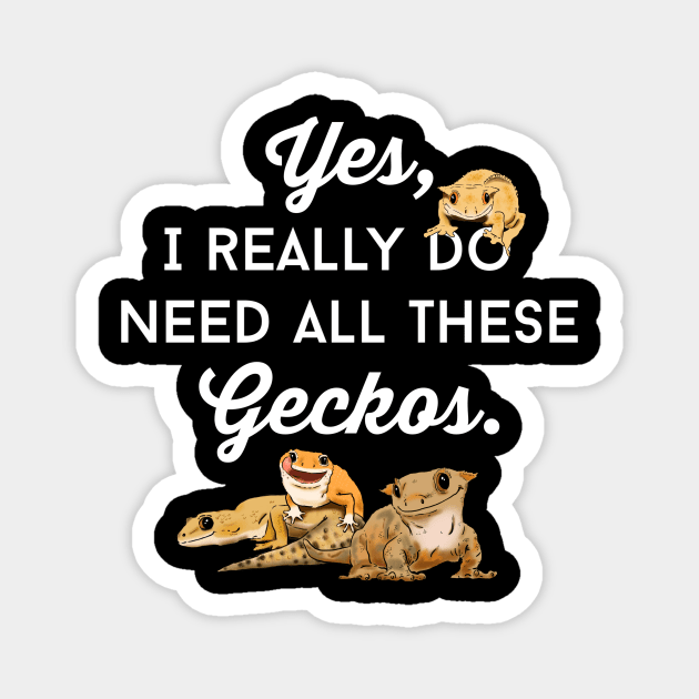 Gecko Addict, Funny Crested Gecko, Leopard Gecko Magnet by sockdogs