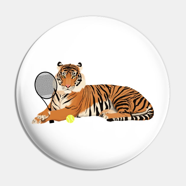 Tennis Tiger Pin by College Mascot Designs