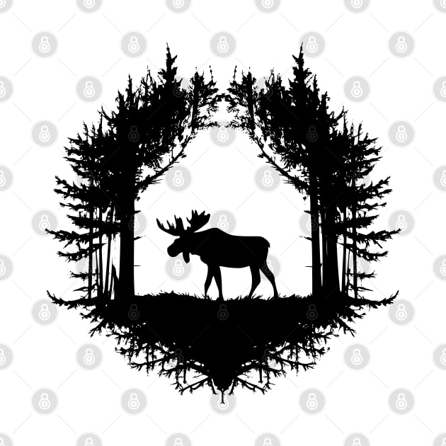 Minimalistic Moose Silhouette Design by Danielleroyer