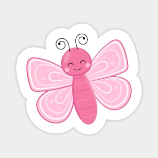 Pink Cute Butterfly Magnet