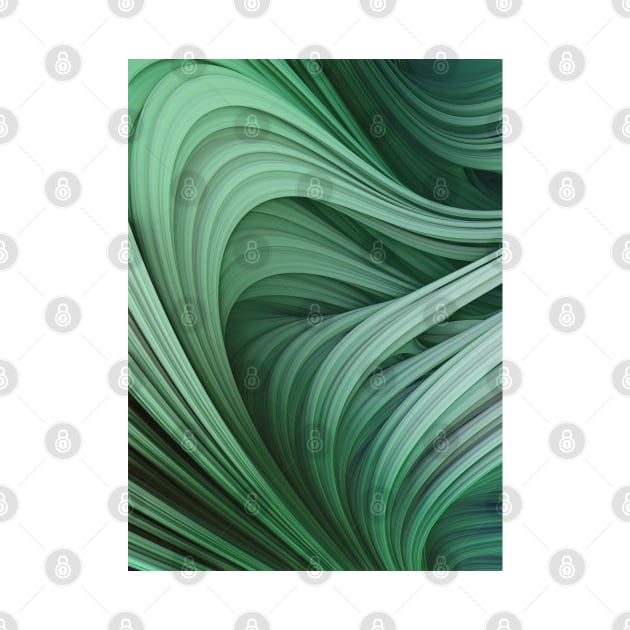 Stranded Strain. Emerald Green Abstract Art Strands by love-fi