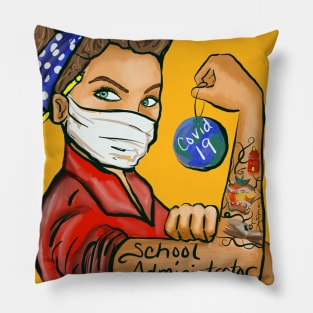 School admin covid Pillow