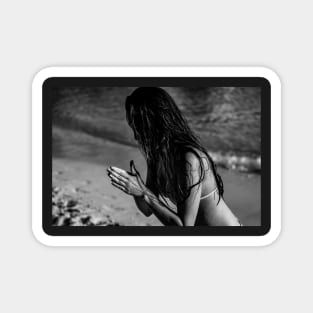 Girl with hands clasped Magnet