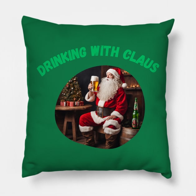 Drinking with Claus Pillow by Out of the Darkness Productions