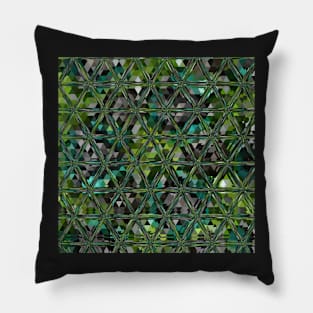 Green Water Triangles Pillow