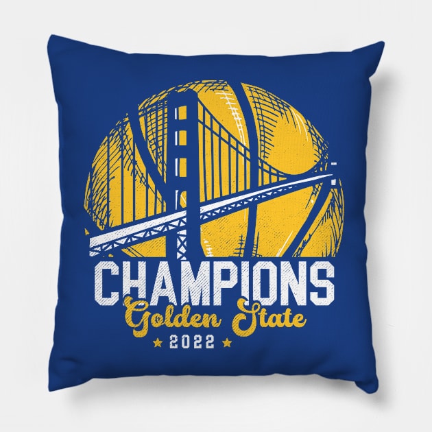 Champions 2022 Golden State Basketball Pillow by Ruffeli