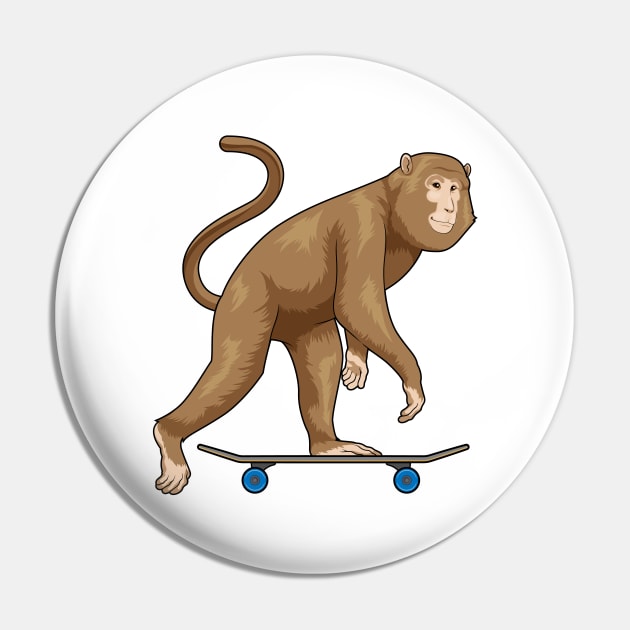 Monkey Skater Skateboard Pin by Markus Schnabel