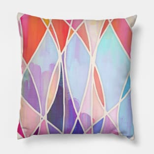 Purple & Peach Love - abstract painting in rainbow pastels Pillow