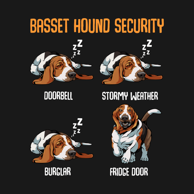 Basset Hound Security Animal Dog Pet Puppy by Funnyawesomedesigns