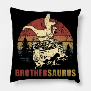 Vintage Jeep T-Shirt BrotherSaurus Jeep Gift Pillow