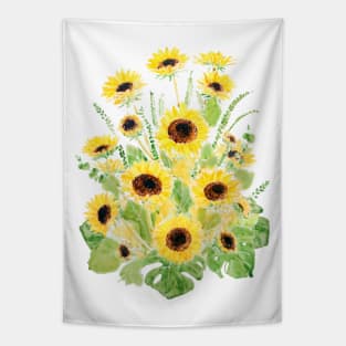 sunflowers and leaves arrangement Tapestry