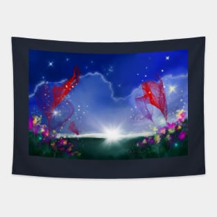 Abstract Art - Flowers on the Field Tapestry