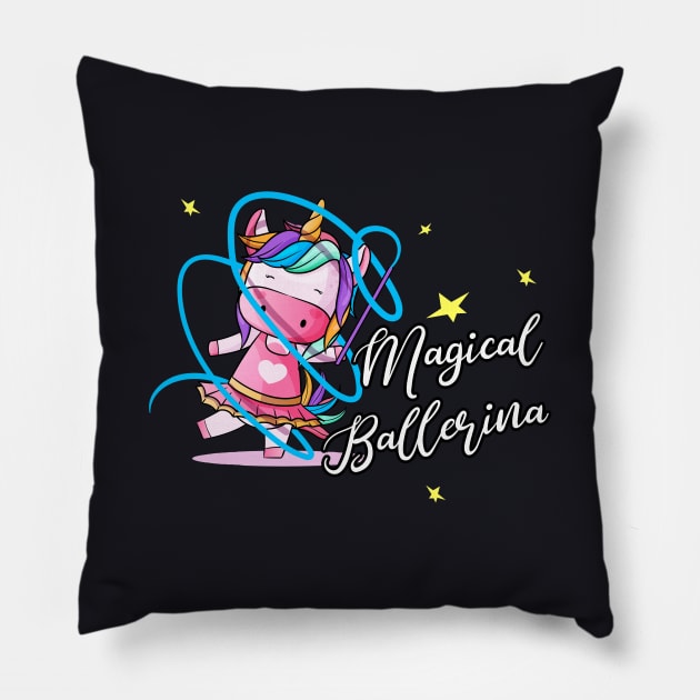 Magic Ballerina Unicorn Swing Strap Pillow by Foxxy Merch