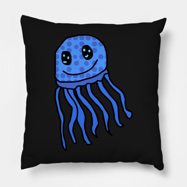 Blue Poke Dot Jellyfish Pillow by Usagicollection