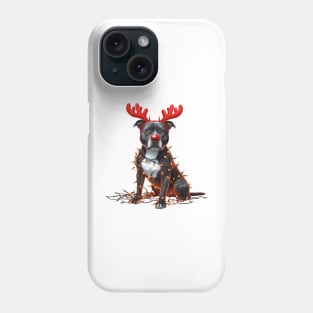Christmas Red Nose Staffordshire Bull Terrier Dog Phone Case