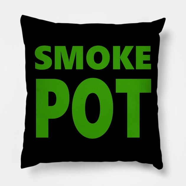 SMOKE POT - green vintage Pillow by ohyeahh