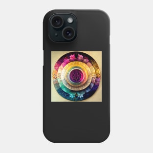 mandala, purple, pink, black, blue, green, yellow, gold, silver, white, rose Phone Case