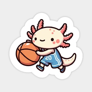 axolotl funny play basketball Magnet