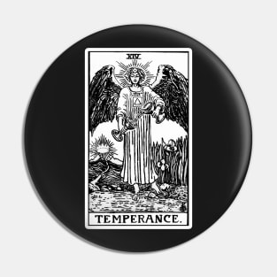 XIV. Temperance Tarot Card | Black and white Pin