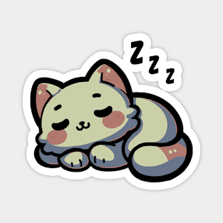 Kawaii Catnap Cute Sleeping Kitty Adorable Naptime Magnet