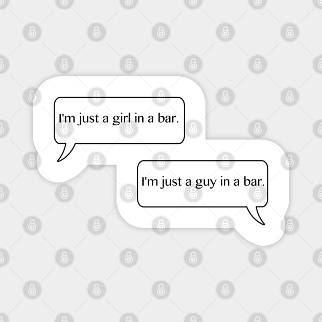 Just a girl and a guy in a bar. Magnet by cristinaandmer