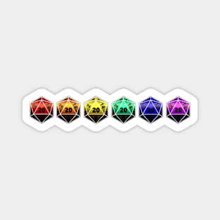 Rainbow D20 Dice Magnet