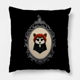 Edward Gorey-inspired Red Panda Portrait Pillow