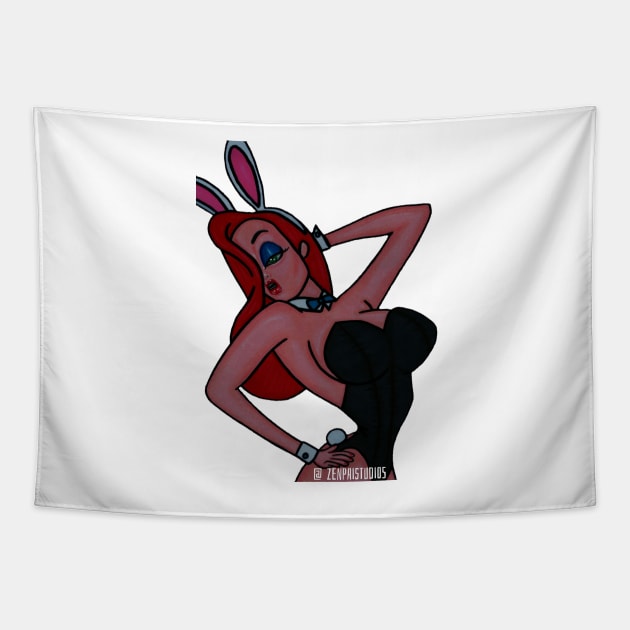 Jessica Rabbit V Tapestry by Zenpaistudios