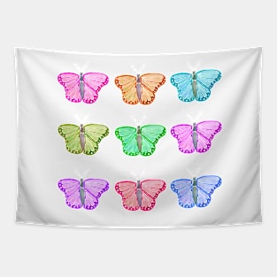 Rainbow Watercolor Butterfly Pattern Tapestry