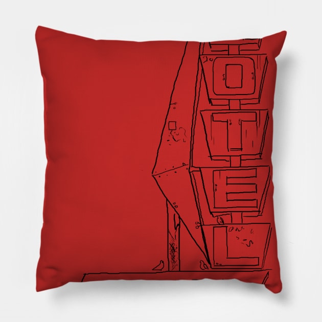 Niagara Motel on West Colfax Pillow by minkatools