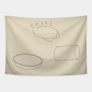 Sketchy Thanksgiving Basics Tapestry