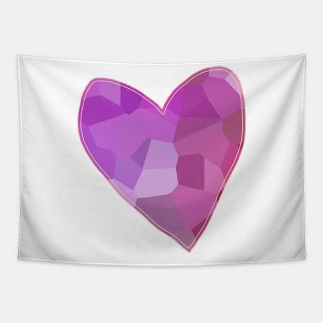 Purple Mosaic Heart Tapestry by ellenhenryart