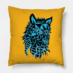 lone wolf ecopop in renegade tribal totonac pattern Pillow