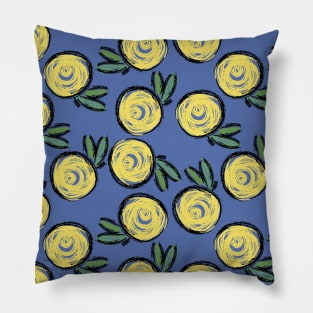 Modern Lemon Hand Draw Fashion Background Seamless Pillow