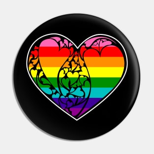 Original Gilbert Baker Gay Pride Flag  LGBT+ Heart Pin