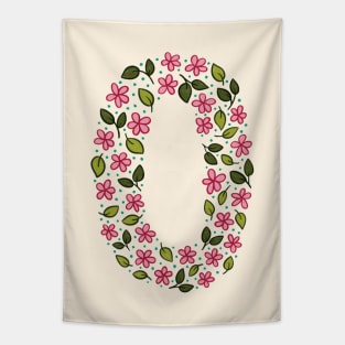 Floral Monogram Letter O Tapestry