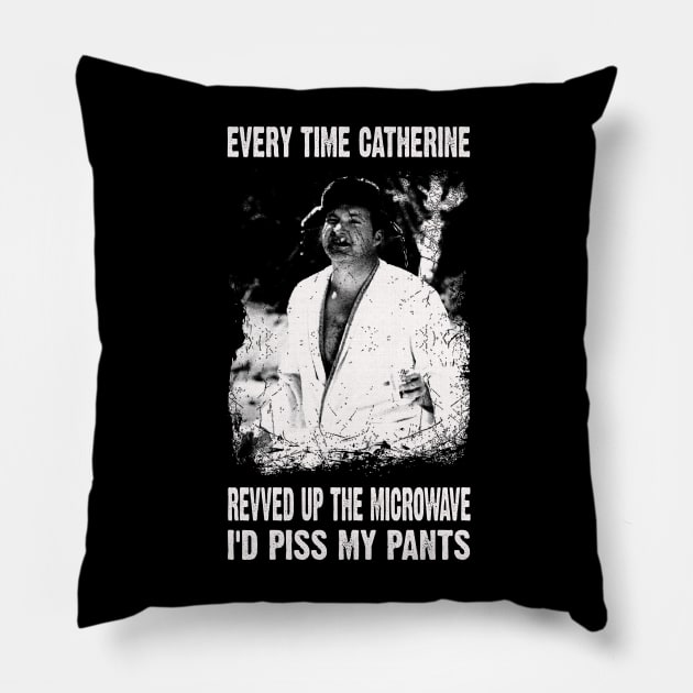 Retro Art I'd Piss My Pants Pillow by Black Demon Bear