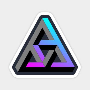 Even more impossible triangle with magenta to cyan gradient Magnet