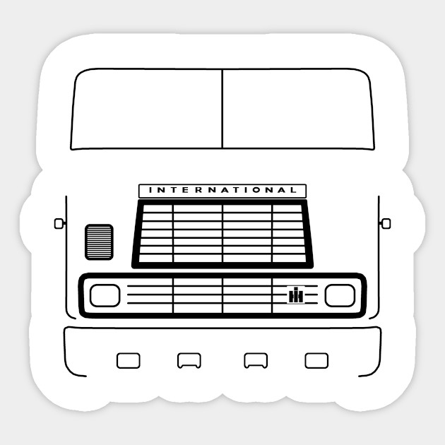 International Harvester 9670 Cabover Classic Truck Outline Graphic Black Truck Sticker Teepublic
