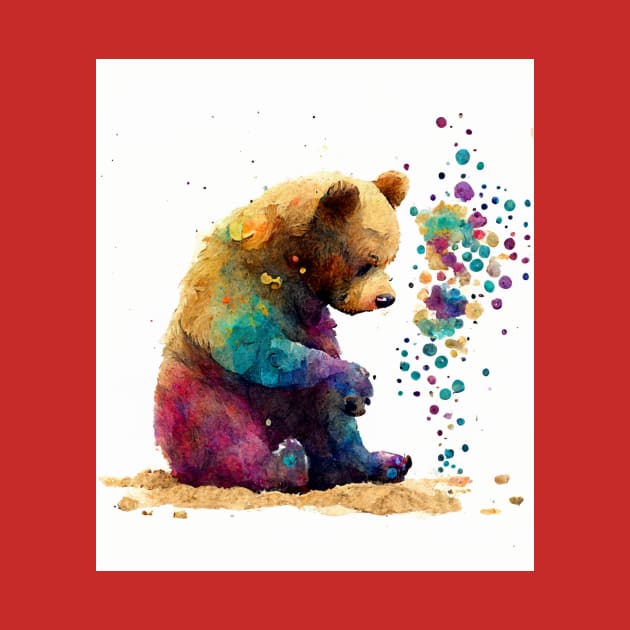 Bear Watercolor Art by SNstore