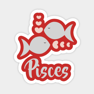 Pisces Feb 19 - March 20 - Water sign - Zodiac symbols Magnet