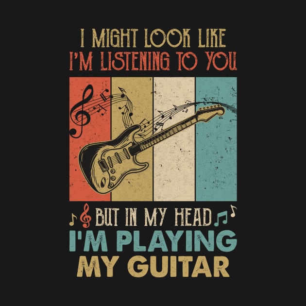 Funny Guitar Design For Men Guitarist Guitar Player Vintage by Bruce D Hubbard