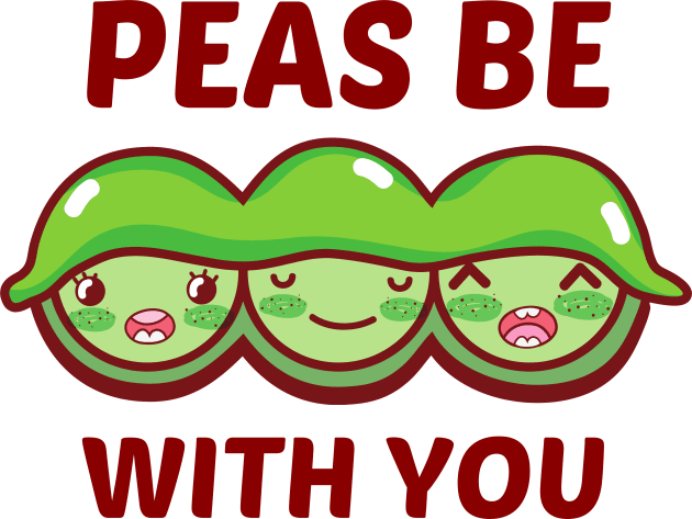 Peas Be With You - Cue Peas Pun Kids T-Shirt by Allthingspunny