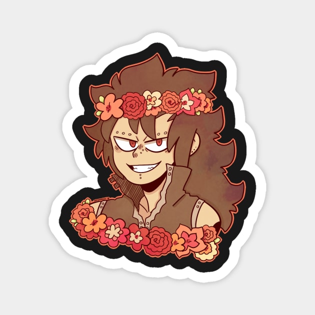 Gajeel Flower Crown sticker Magnet by Dragnoodles