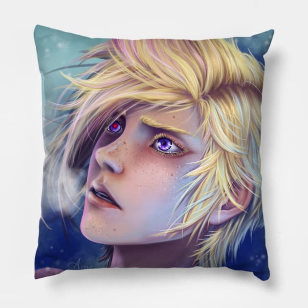 Prompto Argentum - A dim light that survives winter Pillow by AmeNocturna