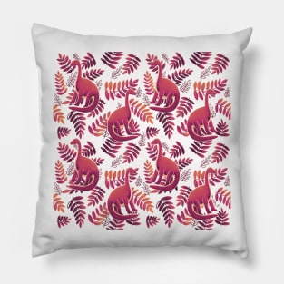 Modern Dinosaur Pattern - Coral Pillow