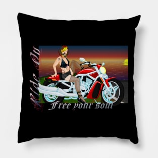 Aries Biker Babe Pillow