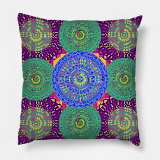 Mandala Purple and Green Pillow