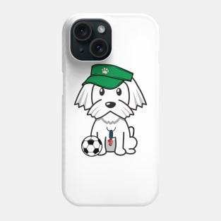 Funny white dog is a soccer coach Phone Case