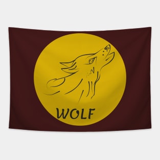 Wolf and moon Tapestry